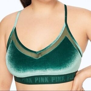 Like New PINK Victoria’s Secret Velvet and Mesh Ultimate Lightly Lined Bralette